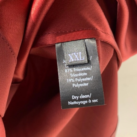 CO Collection Bordeaux Satin Chiffon Button-Up Blouse Neiman Marcus XXL NWT - Picture 5 of 7
